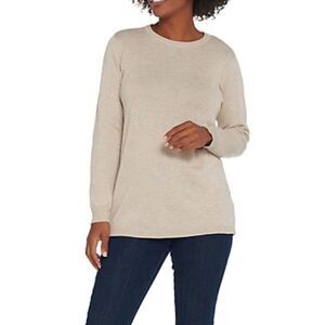 Joan Rivers Back Button Detail Crew Neck Sweater